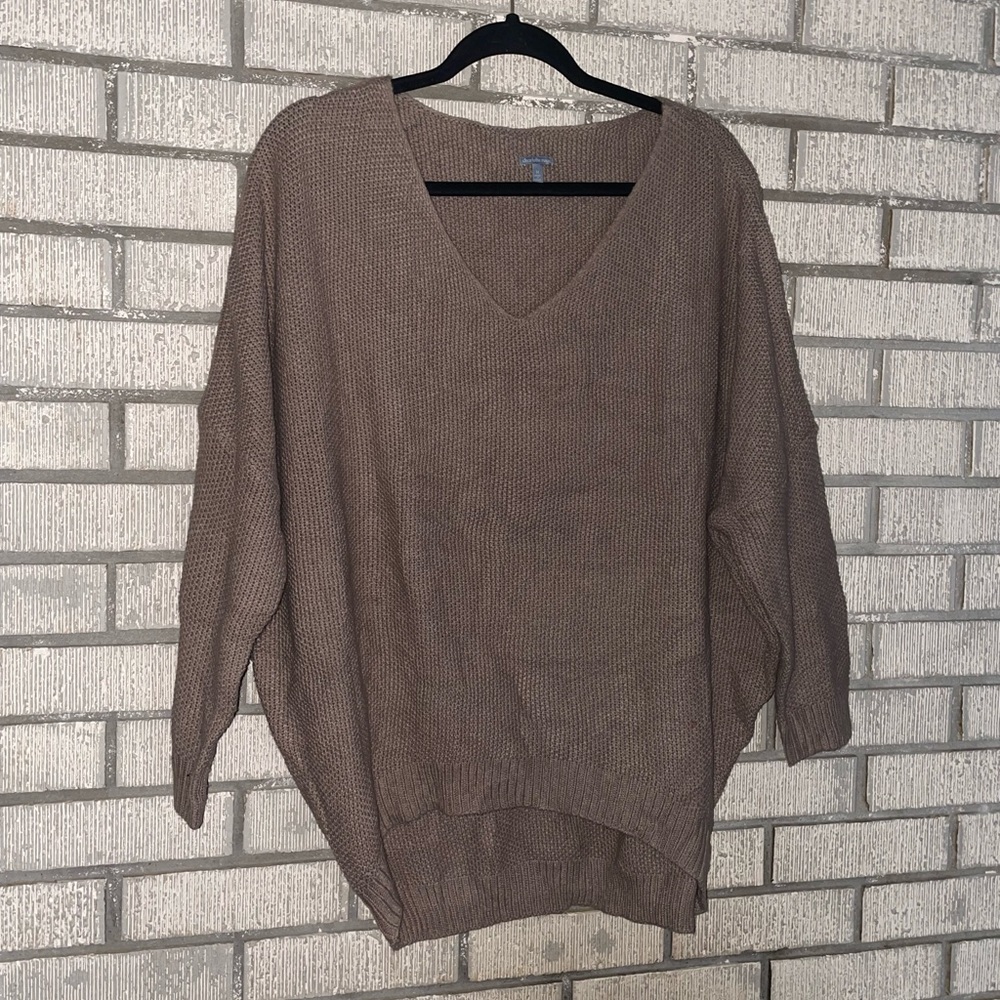 Brown V Neck Sweater